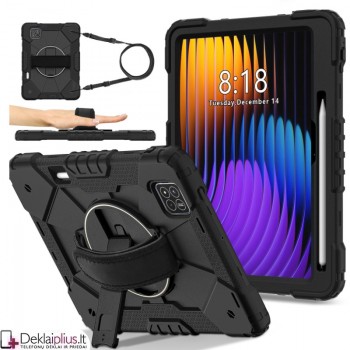 Smūgiams atsparus 360 dėklas su dirželiu (Xiaomi Pad 7/Pad 7 Pro/Pad 8/Pad 8 Pro)